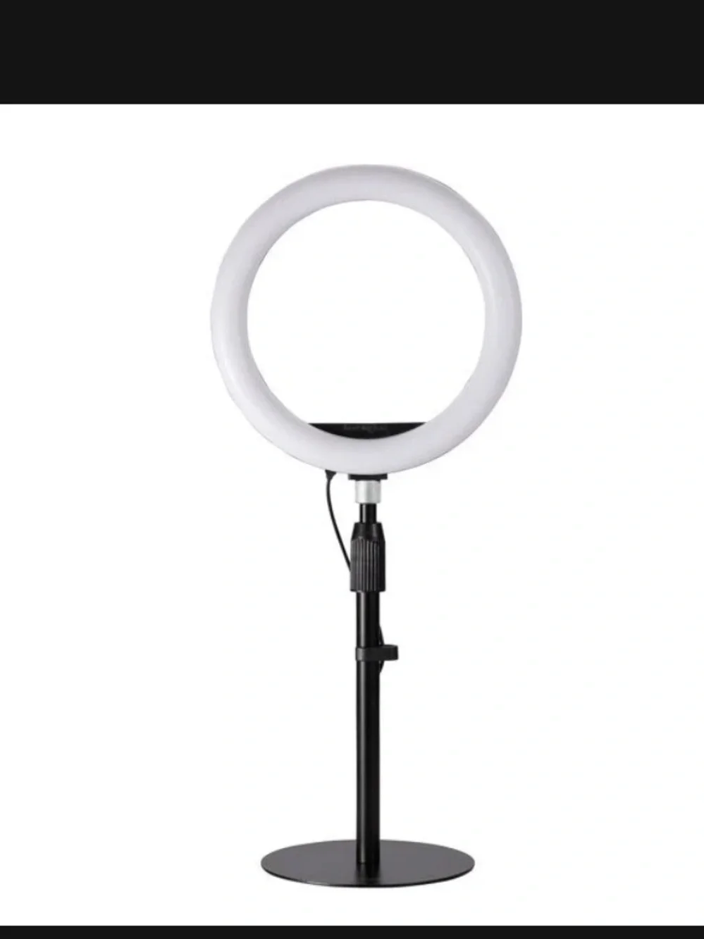 Telescoping Ring LED Light Desk Stand - Black/White- Kensington
